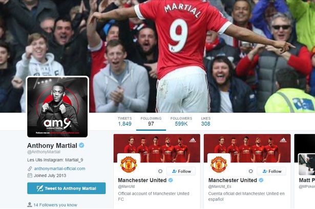 Марсиал отново се вписа в социалните мрежи на Юнайтед 